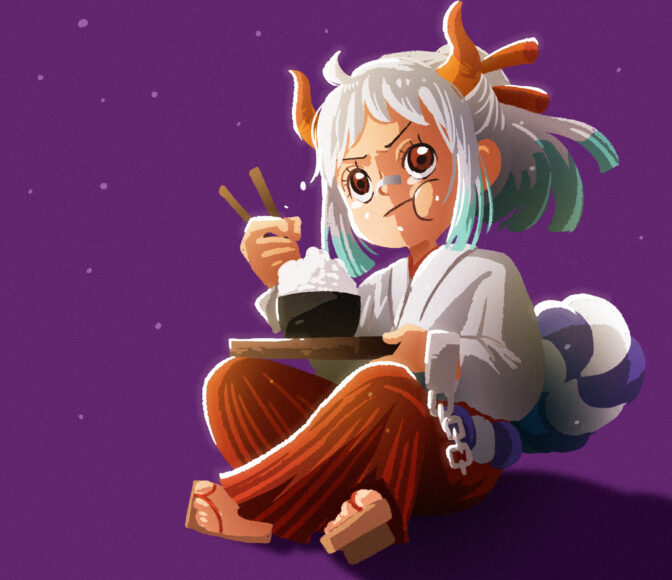 Hình ảnh Yamato ngồi ăn cơm