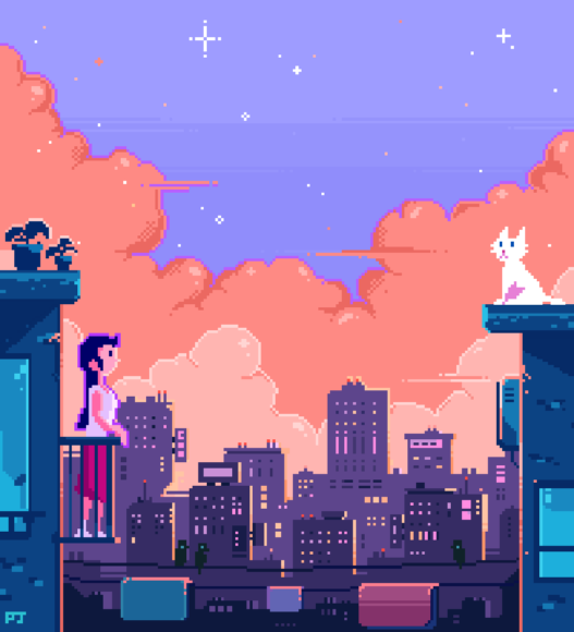 Vẽ tranh Pixel cute đẹp