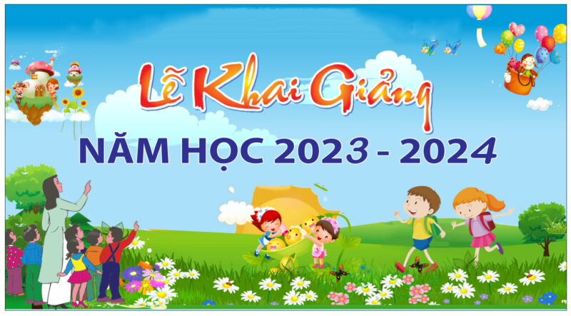 Background khai giảng mầm non