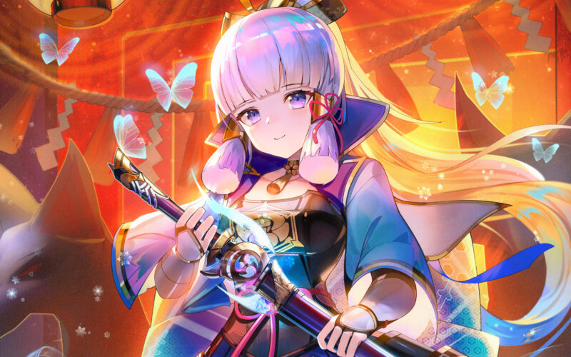 Hình ảnh Ayaka xinh đẹp cầm gươm