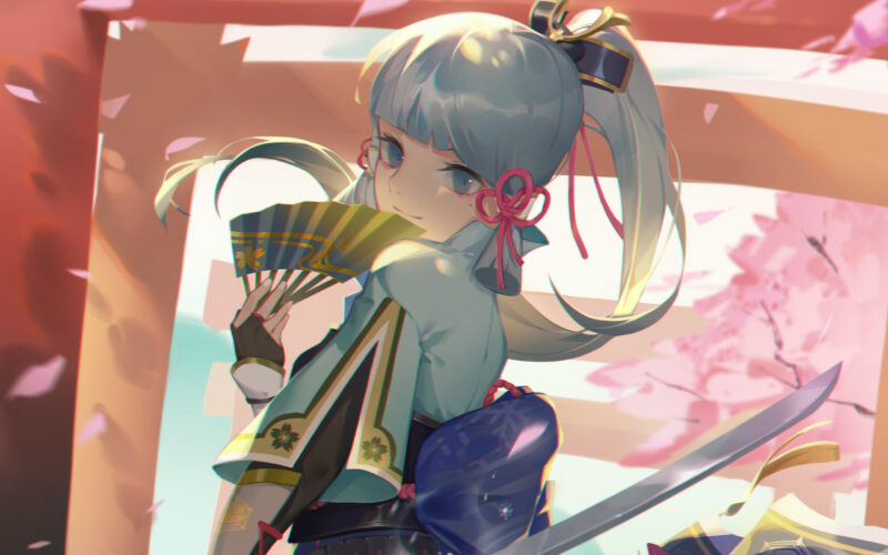 Hình Ayaka xinh đẹp và cây kiếm