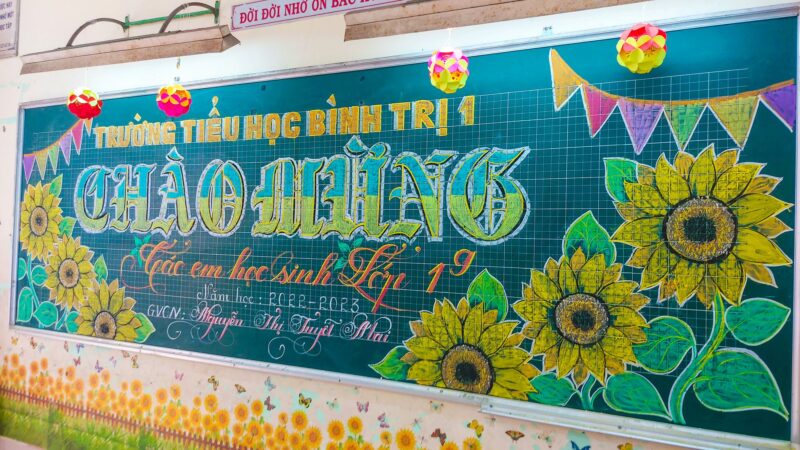 Mẫu trang trí bảng khai giảng cực đẹp