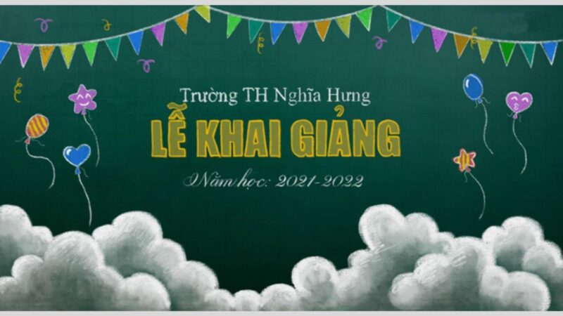 Mẫu trang trí bảng khai giảng tiểu học