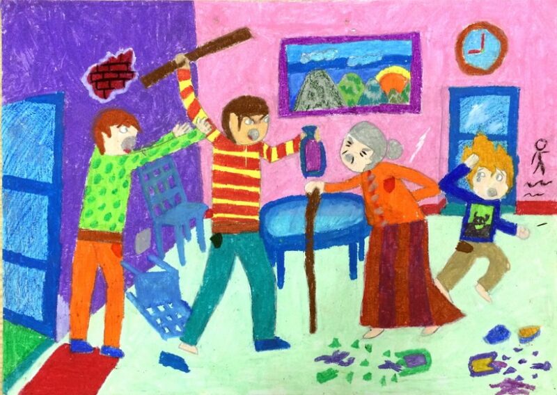 Vẽ tranh bình đẳng giới trong gia đình đơn giản