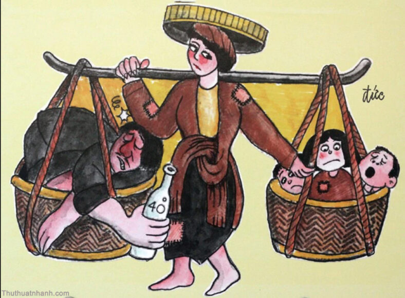 Vẽ tranh bình đẳng giới trong gia đình gây sốc