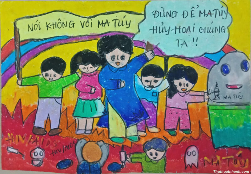 Vẽ tranh chủ đề phòng chống ma túy độc hại