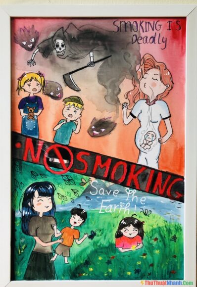 vẽ tranh phòng chống ma túy học đường đơn giản mà đẹp