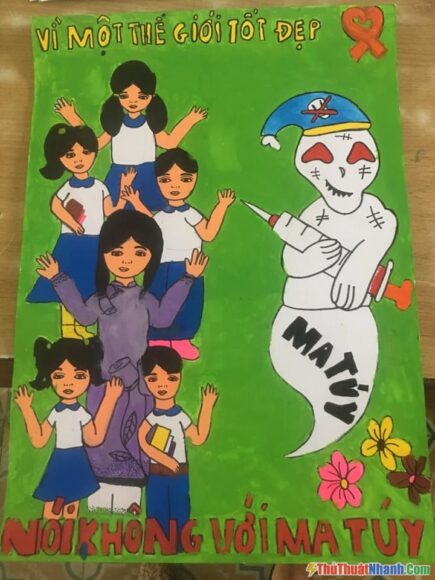 vẽ tranh phòng chống ma túy hưởng ứng phòng chống tệ nạn xã hội
