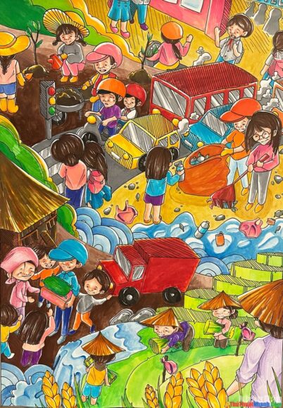 vẽ tranh thiếu nhi làm nghìn việc tốt xuất sắc nhất Việt Nam