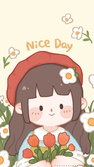 hình nền cute nữ có chữ