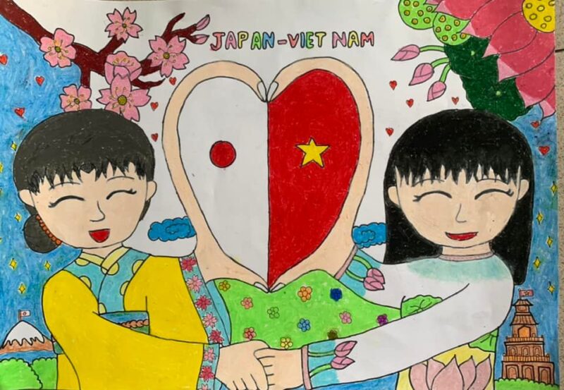 Vẽ tranh thắm tình hữu nghị Việt Nam - Nhật Bản cực ý nghĩa