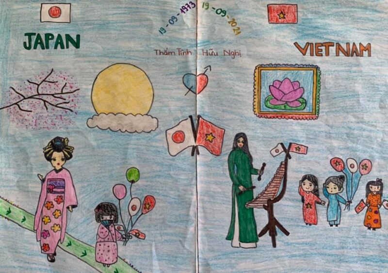 Vẽ tranh thắm tình hữu nghị Việt Nam - Nhật Bản đẹp kết nối văn hóa 2 nước