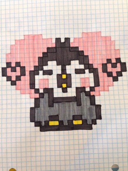 Vẽ tranh theo ô vuông cute chim cánh cụt