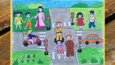 vẽ tranh an toàn giao thông đẹp đơn giản