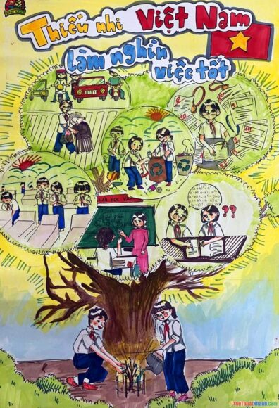 vẽ tranh thiếu nhi làm nghìn việc tốt đẹp, đoạt giải nhất