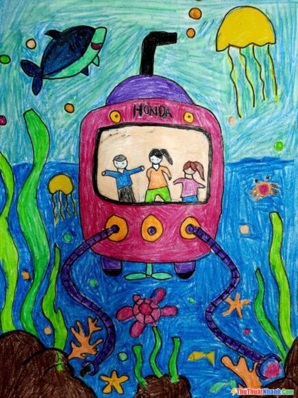 vẽ tranh ý tưởng trẻ thơ lớp 5 đơn giản