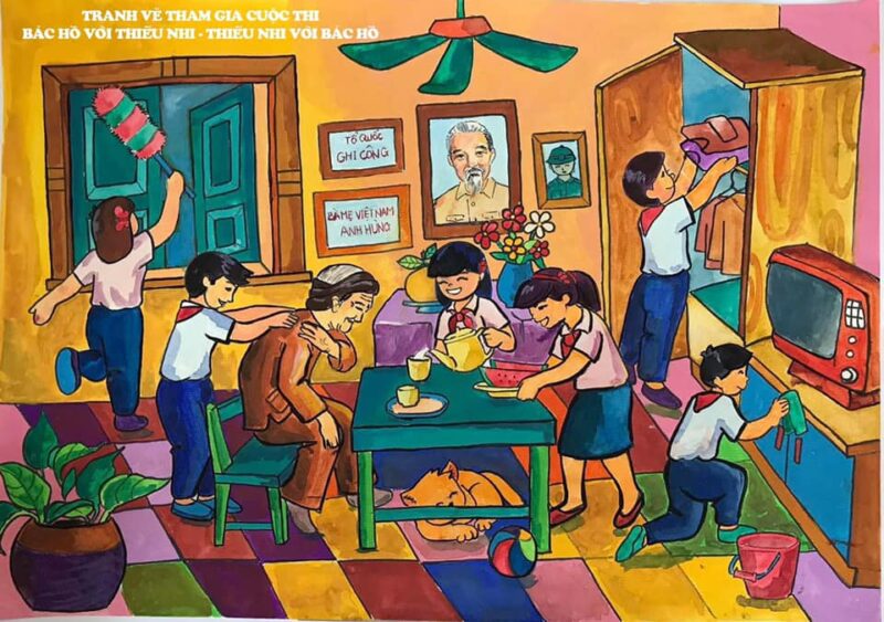 tranh vẽ kế hoạch nhỏ giúp đỡ người có công với đất nước