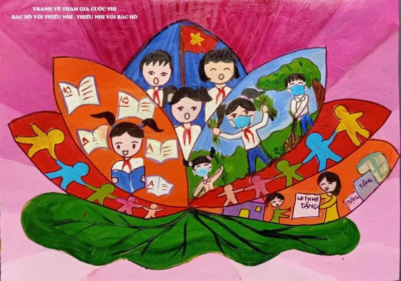 tranh vẽ kế hoạch nhỏ thiếu nhi chăm ngoan làm việc tốt