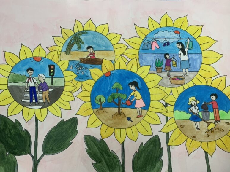 tranh vẽ kế hoạch nhỏ việc tốt bé làm