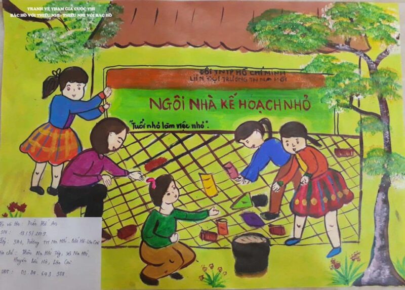 tranh vẽ kế hoạch nhỏ xây dựng ngôi nhà yêu thương