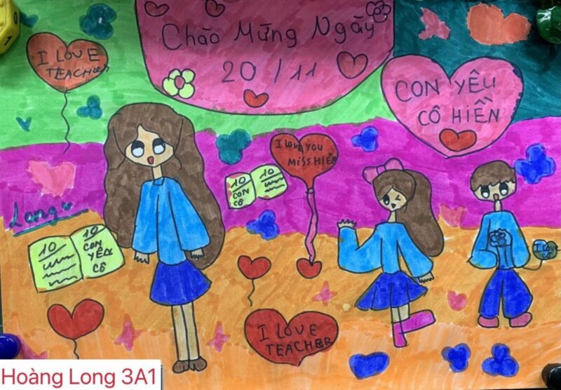 vẽ tranh chủ đề tôn sư trọng đạo đẹp dễ thương