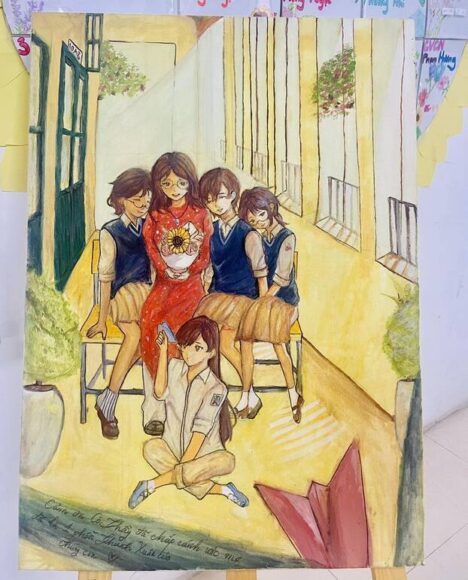 vẽ tranh chủ đề tôn sư trọng đạo phong cách anime