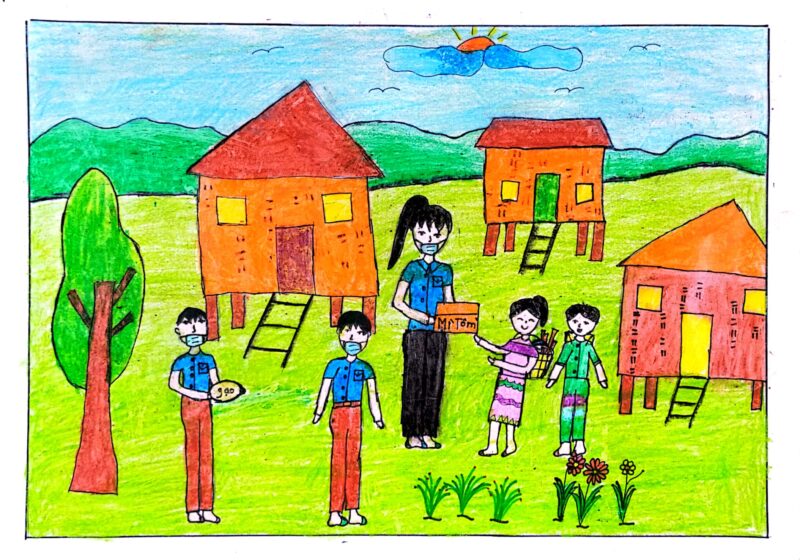 vẽ tranh kế hoạch nhỏ giúp đỡ lương thực vùng cao