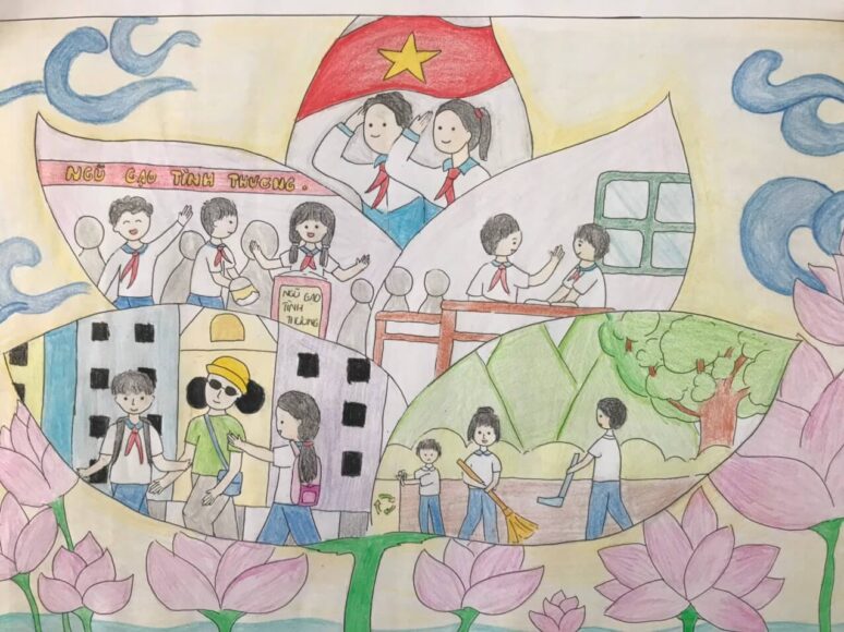 vẽ tranh kế hoạch nhỏ mỗi cánh sen là một kế hoạch nhỏ