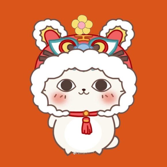 hình ảnh avatar mèo Tết đội mũ hổ