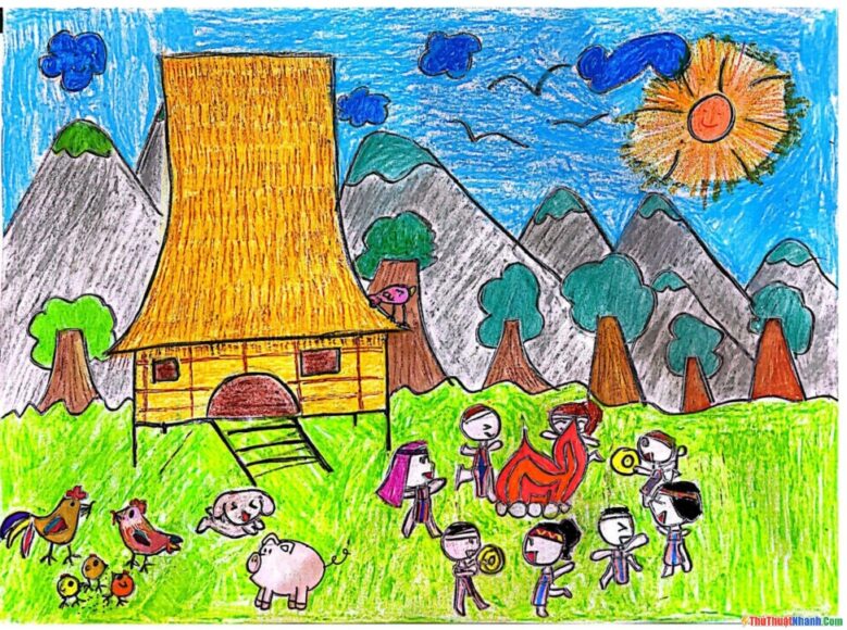 vẽ tranh hành trình mùa xuân lên rừng xuống biển