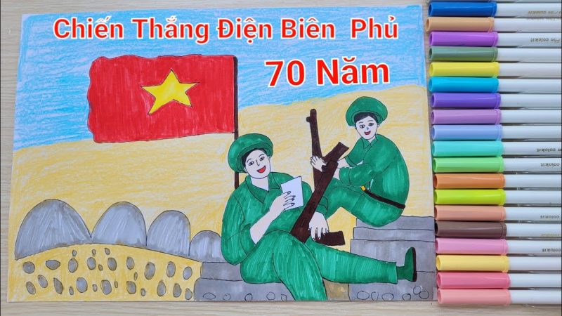 tranh vẽ Chiến thắng Điện Biên Phủ giờ nghỉ ngơi của các chiến sĩ