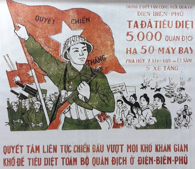 Vẽ tranh Chiến thắng Điện Biên Phủ đẹp với những lời cổ động