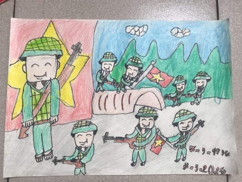 Vẽ tranh Chiến thắng Điện Biên Phủ lớp 3